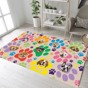 GeckoCustom Custom Photo Paws and Bones Print Patio Rug TA29 890079