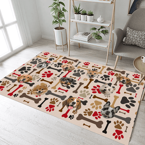 GeckoCustom Custom Photo Paws and Bones Print Patio Rug TA29 890079