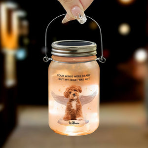 GeckoCustom Custom Photo Pet Forever In My Heart Memorial Dog, Cat Memorial Mason Jar Light HA75 891194 16oz / 1 Side