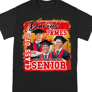 GeckoCustom Custom Photo Senior Class Of 2024 Graduation Dark Shirt N304 890093