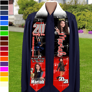 GeckoCustom Custom Photo She Believed She Could Graduation Stoles TA29 890170 6x72 inch