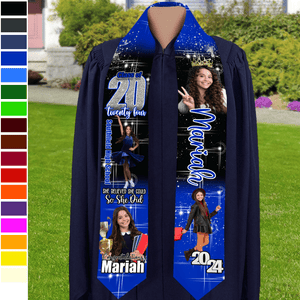 GeckoCustom Custom Photo She Believed She Could Graduation Stoles TA29 890170 6x72 inch