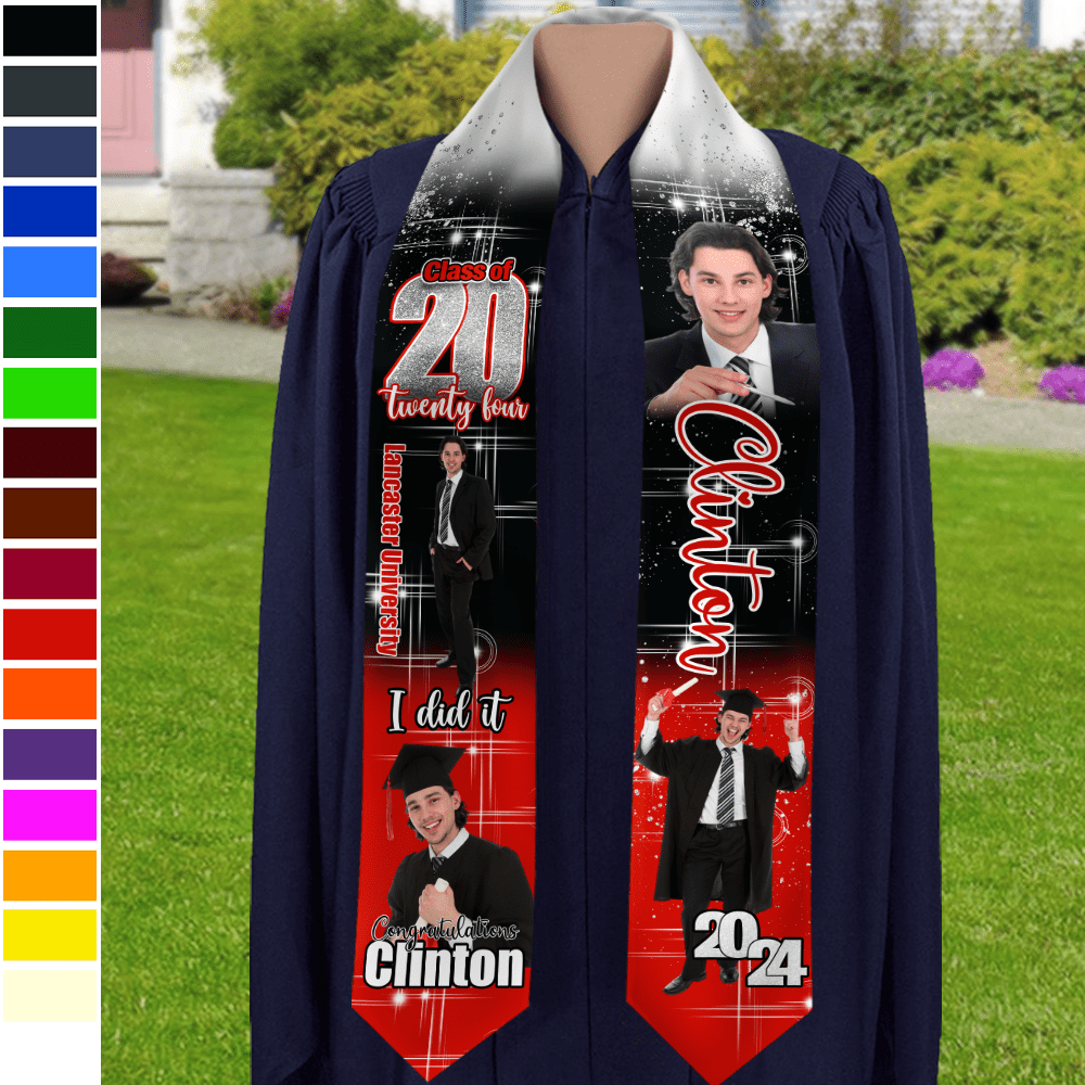 GeckoCustom Custom Photo She Believed She Could Graduation Stoles TA29 890170 6x72 inch