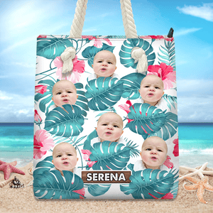 GeckoCustom Custom Photo Summer Time With Family Tote Bag HA75 891172 12x14.2 in