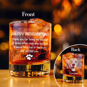 GeckoCustom Custom Photo Thank You For Being My Daddy Rock Glass K228 890807