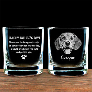 GeckoCustom Custom Photo Thank You For Being My Daddy Rock Glass K228 890807