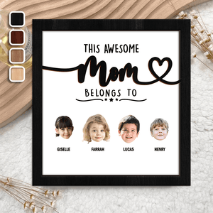 GeckoCustom Custom Photo This Mom Belongs To Mother's Day Square Wooden Plaque With Stand TA29 890791