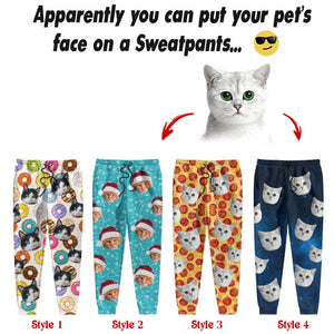 GeckoCustom Custom Photo Tie Dye Background Cat Sweatpants N304 889606