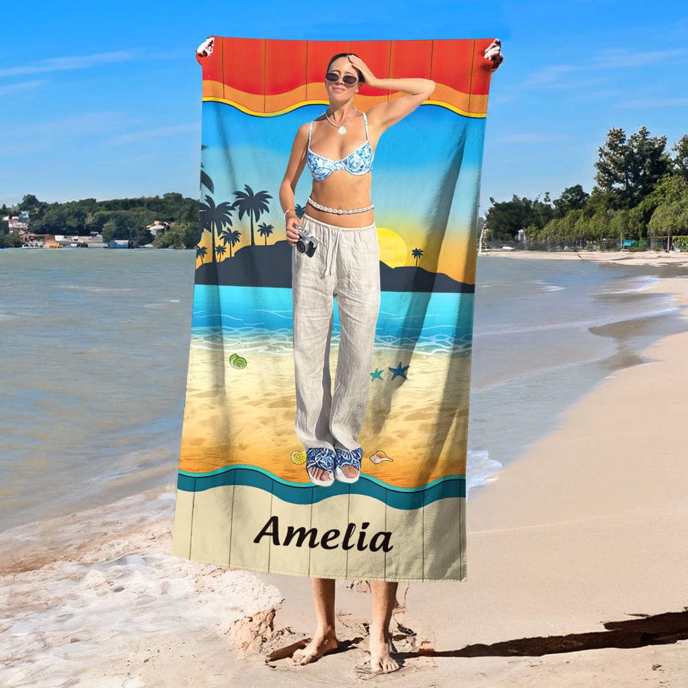 GeckoCustom Custom Photo Traveling Beach Poolside Swimming Beach Towel DM01 890859 30"x60"