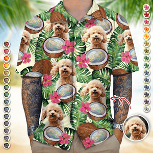 GeckoCustom Custom Photo Tropical Coconut Dog Cat Hawaii Shirt HA75 891100