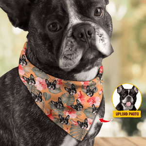 GeckoCustom Custom Photo Tropical Dog Hawaiian Bandana HA75 890714