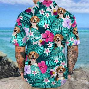 GeckoCustom Custom Photo Tropical Dog Hawaiian Shirt K228 890395