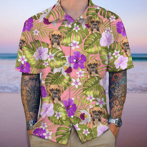 GeckoCustom Custom Photo Tropical Dog Hawaiian Shirt K228 890395