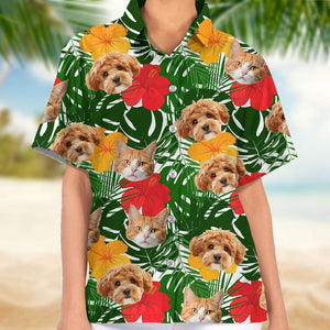 GeckoCustom Custom Photo Tropical Floral Dog Cat Hawaii Shirt TH10 891453