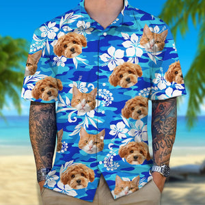 GeckoCustom Custom Photo Tropical Floral Dog Cat Hawaii Shirt TH10 891453