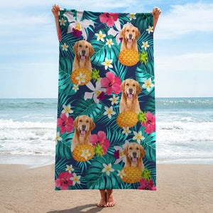 GeckoCustom Custom Photo Tropical Style Dog Beach Towel N304 890386 30"x60"