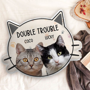 GeckoCustom Custom Photo Trouble Makers Cat Custom Shaped Pillow N304 890797