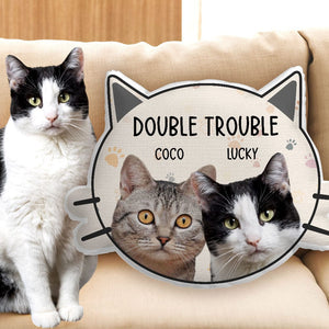 GeckoCustom Custom Photo Trouble Makers Cat Custom Shaped Pillow N304 890797