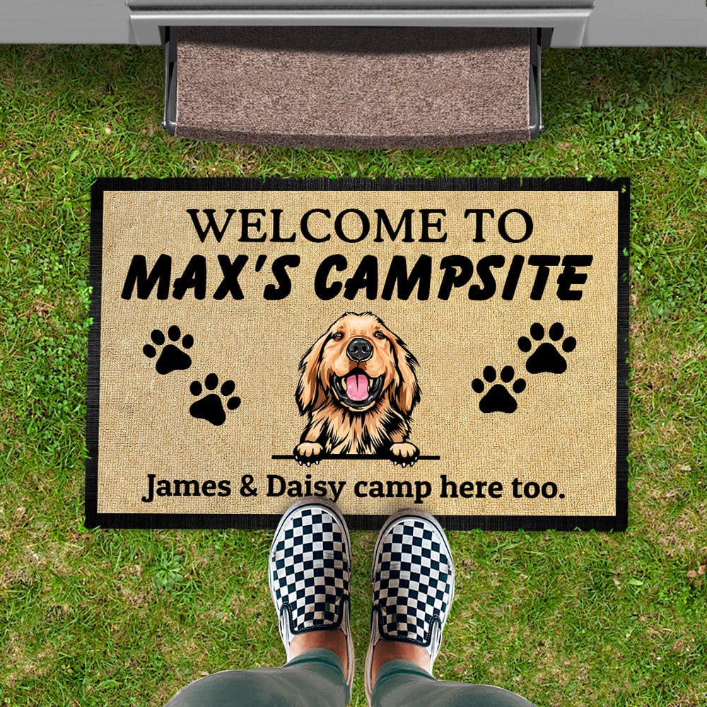 GeckoCustom Custom Photo Welcome To Dog Campsite Doormat K228 889739