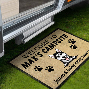 GeckoCustom Custom Photo Welcome To Dog Campsite Doormat K228 889739