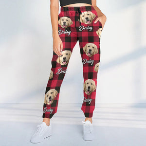 GeckoCustom Custom Photo With Christmas Background For Dog Lovers Sweatpants TA29 889512