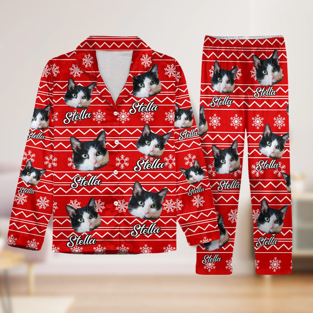 GeckoCustom Custom Photo With Colorful Background For Cat Lovers Pajamas N304 889506