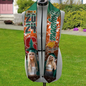 GeckoCustom Custom Photo With Grunge Graduation Stoles N369 890697 6x72 inch