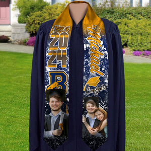 GeckoCustom Custom Photo With Grunge Graduation Stoles N369 890697 6x72 inch