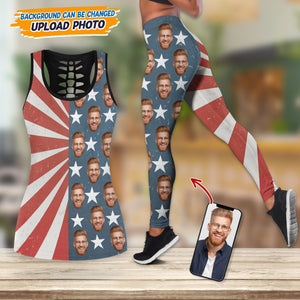 GeckoCustom Custom Photo With US Flag Legging Set N304 889293