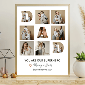 GeckoCustom Custom Photo You Are My Super Hero Dad Poster Canvas Picture Frame HA75 890576