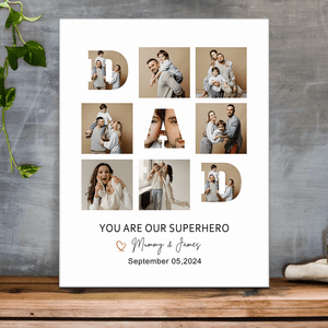 GeckoCustom Custom Photo You Are My Super Hero Dad Poster Canvas Picture Frame HA75 890576