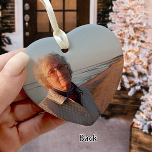 GeckoCustom Custom Photo Your Wings Were Ready Memorial Heart Shaped Ceramic Ornament HA75 891454 1 Piece