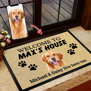 GeckoCustom Customize Photo Welcome To House Dog Doormat DA199 888838