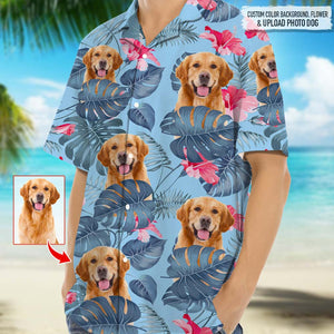 GeckoCustom Customized Dog's Photo On Men's Hawaiian Shirt DA199 888280