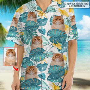 GeckoCustom Customized Photo Upload Cat Men's Hawaiian Shirt, DA199 888310