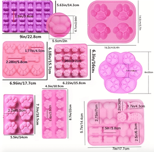 GeckoCustom Dog Paw Bone Pet Silicone Mould Baking Accessories