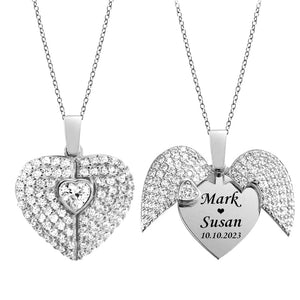 GeckoCustom Engraved Heart Necklace Personalized Gift DA199 890263