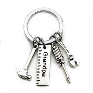 GeckoCustom Fashion Dad Letters Keychains Creative Hammer Screwdriver Wrench Keyring Handbag Decor Tassel Hanging Pendant Father's Day Gifts Grandpa / China