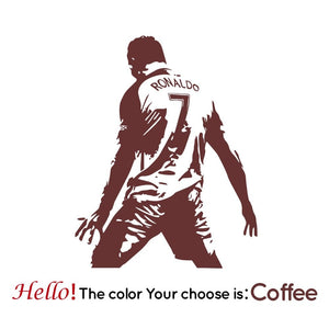 GeckoCustom Football Cristiano Ronaldo Vinyl Wall Sticker Soccer Athlete Ronaldo Wall Decals Art Mural For Kis Room Living Room Decoration Coffee / M 28cm X 35cm