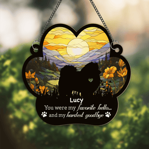 GeckoCustom Forever In My Heart Dog Memorial Suncatcher Ornament Personalized Gift TH10 891553 3.5" / 1pc