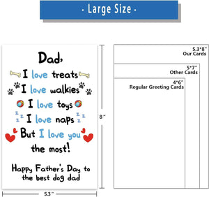 GeckoCustom Funny Dog Dad Fathers Day Card from Son Daughter, Cute Dog Dad Gifts for Men, Happy Father’S Day Card for Him