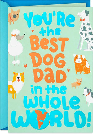 GeckoCustom Funny Fathers Day Card or Birthday Card from Dog (Best Dog Dad) Dog Dad, Father'S Day Or Birthday