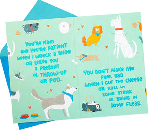 GeckoCustom Funny Fathers Day Card or Birthday Card from Dog (Best Dog Dad)