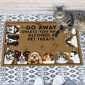 GeckoCustom Go Away Unless You Have Alcohol And Pet Treat Doormat Personalized Gift TA29 890181