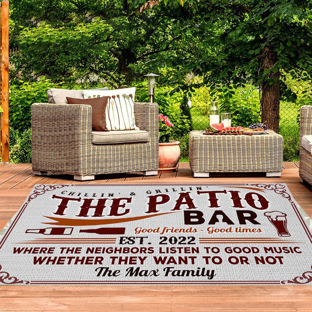 GeckoCustom Good Friends - Good Times Camping Patio Rug, Patio Mat K228 HN590 2.5'x4.6' (30x55 inch)