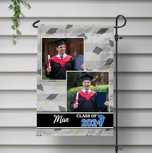 GeckoCustom Graduation Class of 2024 Upload Photo Garden Flag, Graduation Gift, Senior Gift HN590