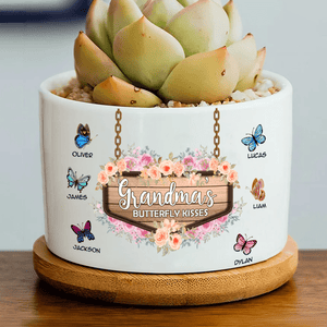 GeckoCustom Grandma's Butterfly Kisses Family Plant Pot T368 889376 8 x 6 cm