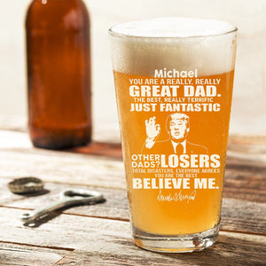 GeckoCustom Great Grandpa Great Dad Laser Engraved Beer Glass Personalized Gift TA29 890997 16oz