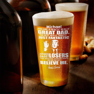 GeckoCustom Great Grandpa Great Dad Laser Engraved Beer Glass Personalized Gift TA29 890997 16oz