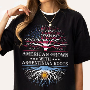 GeckoCustom Grows With Roots Latin America Flag Dark Shirt TH10 892007